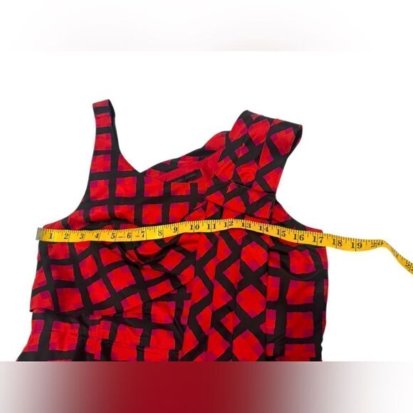 🔥 Marc by Marc Jacobs 100% Silk Sash Red Check Cocktail Dress Size 2 - Picture 11 of 13